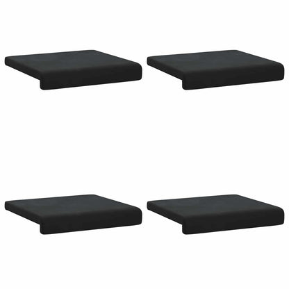 vidaXL Bench Cushion 4 pcs Velvet Black Depth 35 cm