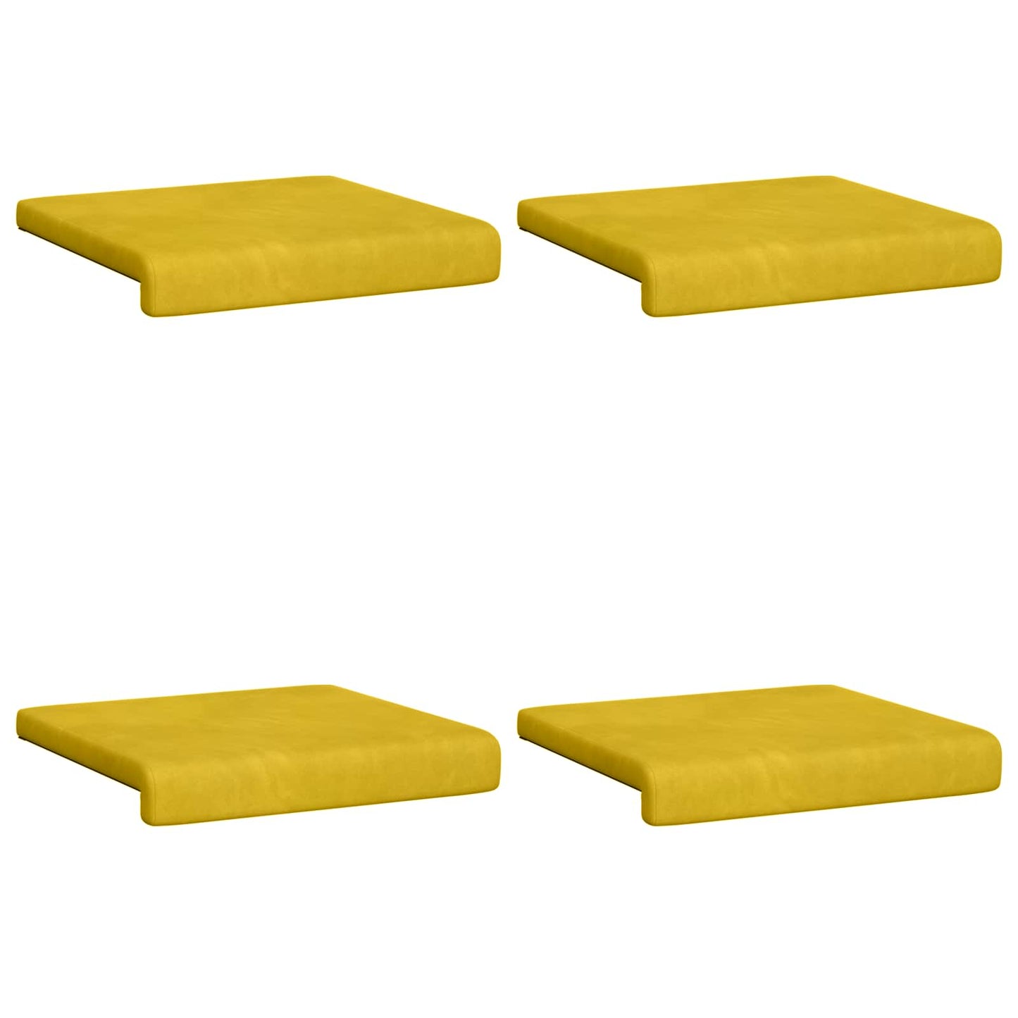 vidaXL Bench Cushion 4 pcs Velvet Yellow Depth 35 cm
