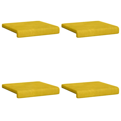 vidaXL Bench Cushion 4 pcs Velvet Yellow Depth 35 cm