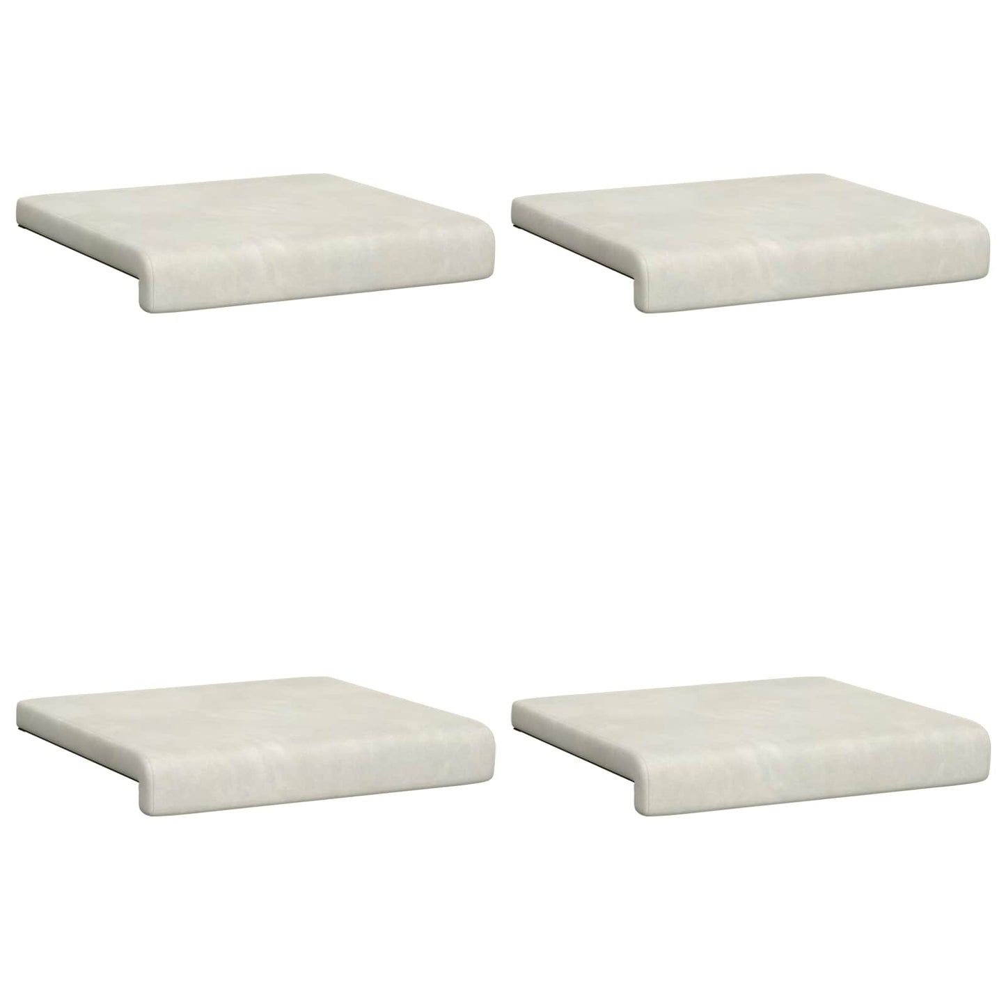 vidaXL Bench Cushion 4 pcs Velvet Cream Depth 35 cm