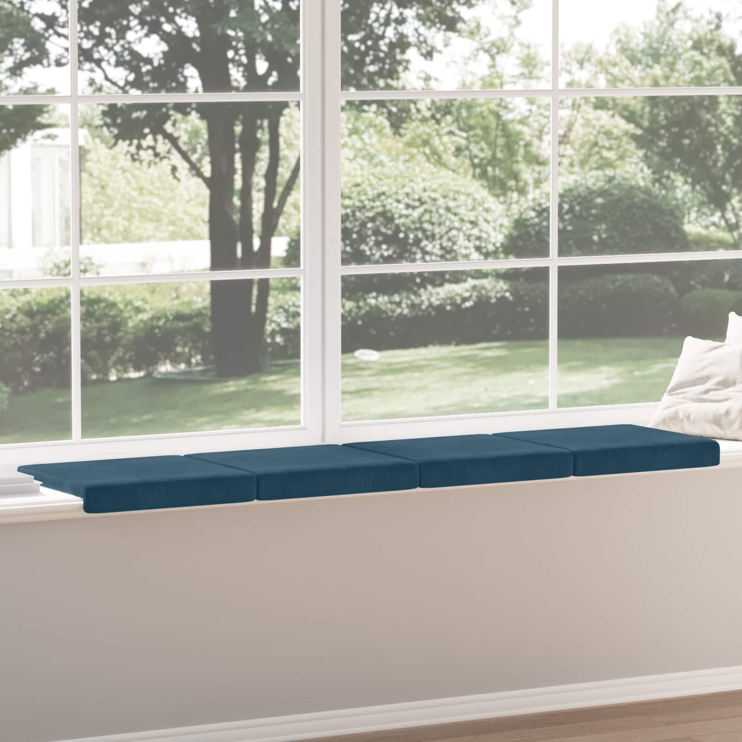 vidaXL Bench Cushion 4 pcs Velvet Blue Depth 35 cm