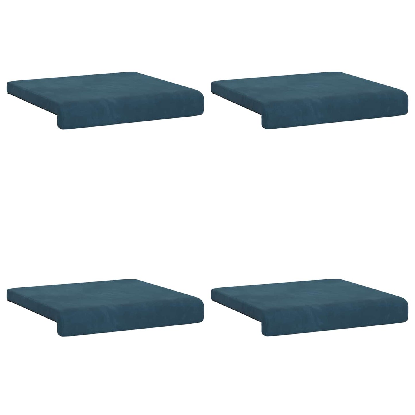 vidaXL Bench Cushion 4 pcs Velvet Blue Depth 35 cm