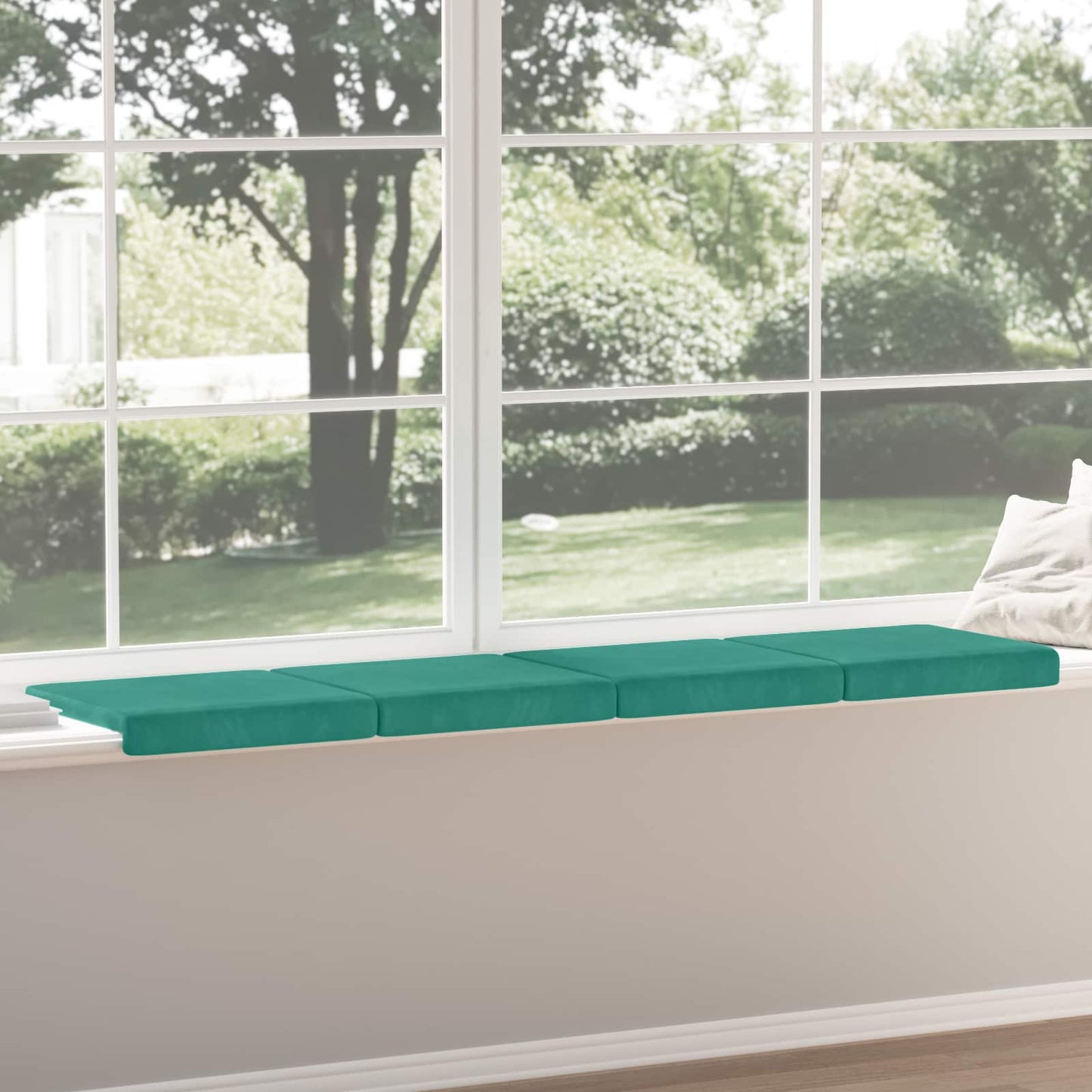 vidaXL Bench Cushion 4 pcs Velvet Turquoise Depth 35 cm