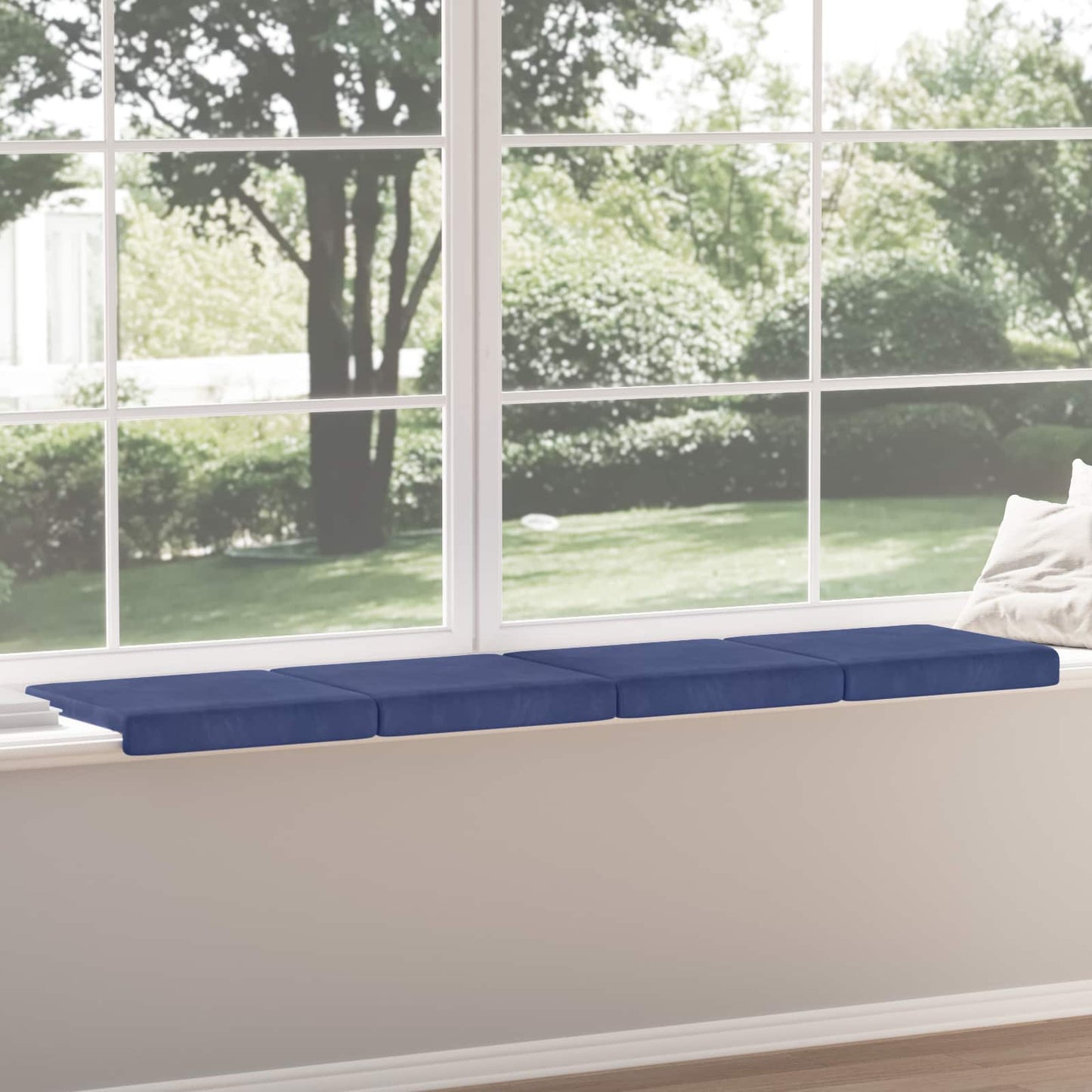 vidaXL Bench Cushion 4 pcs Velvet Police Blue Depth 35 cm