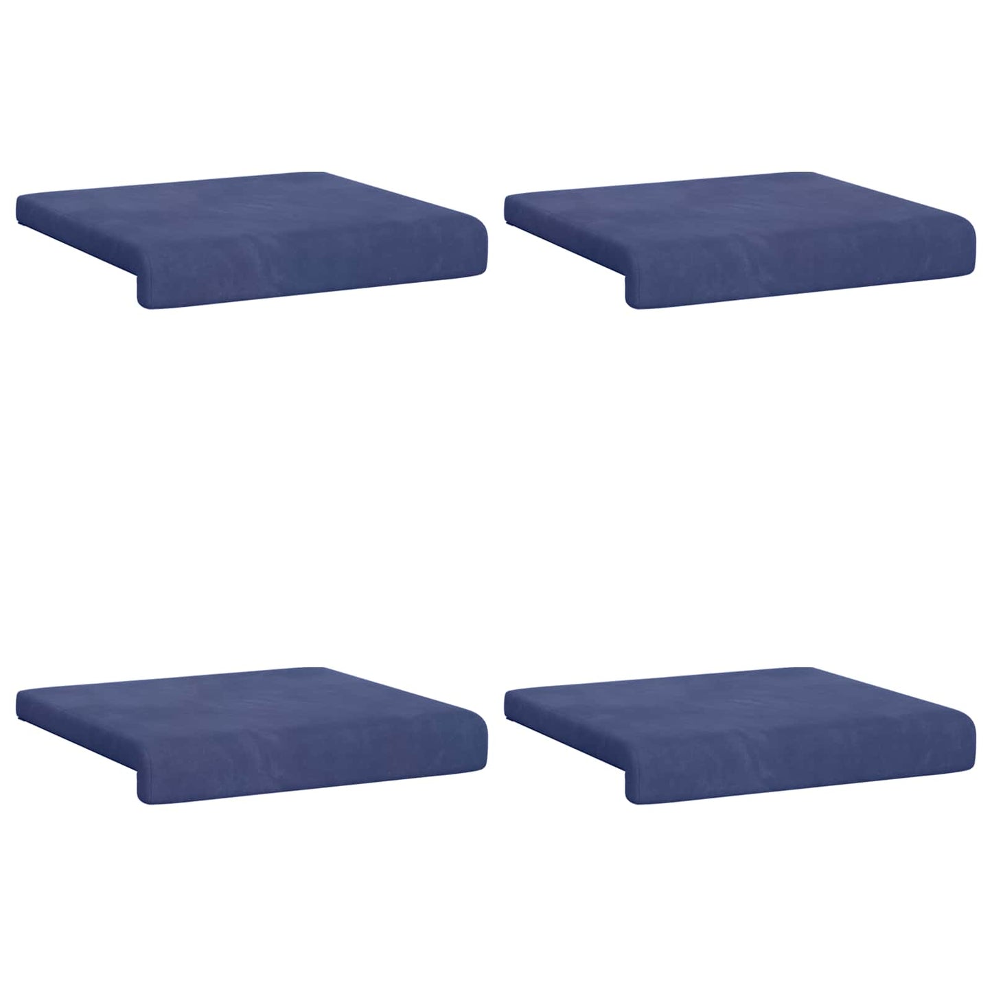 vidaXL Bench Cushion 4 pcs Velvet Police Blue Depth 35 cm