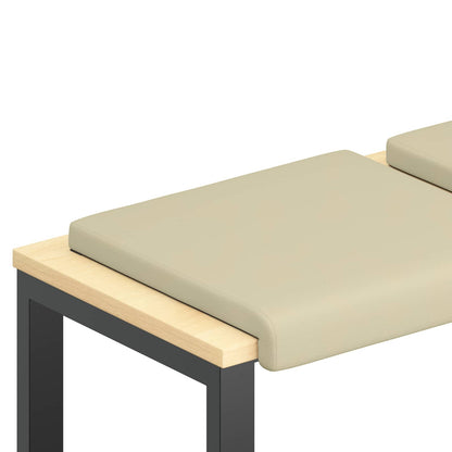 vidaXL Bench Cushion 4 pcs Faux Leather Cream Depth 35 cm