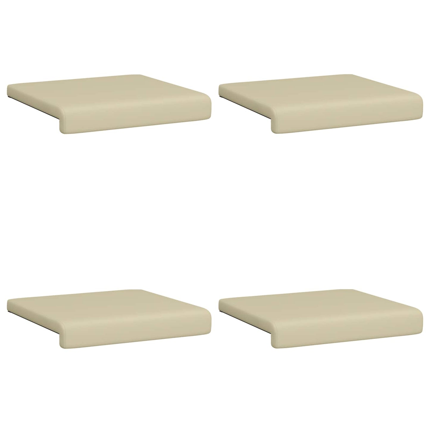 vidaXL Bench Cushion 4 pcs Faux Leather Cream Depth 35 cm