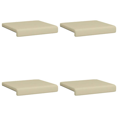 vidaXL Bench Cushion 4 pcs Faux Leather Cream Depth 35 cm