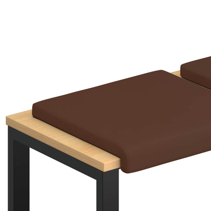 vidaXL Bench Cushion 4 pcs Faux Leather Brown Depth 35 cm