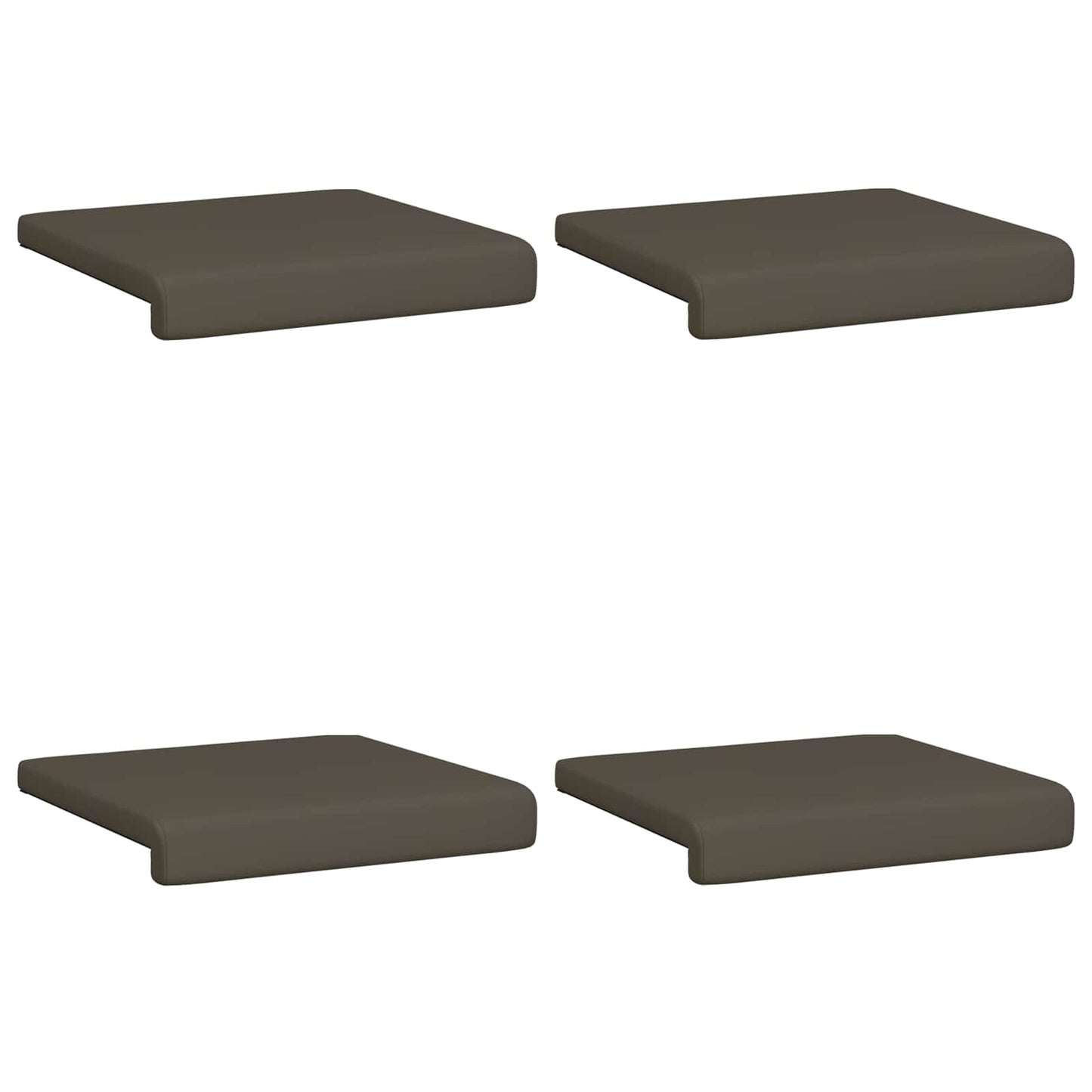 vidaXL Bench Cushion 4 pcs Faux Leather Grey Depth 35 cm