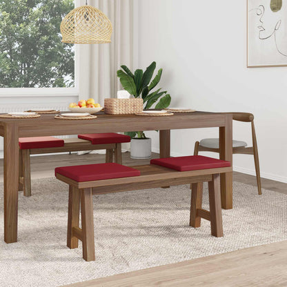 vidaXL Bench Cushion 4 pcs Faux Leather Wine Red Depth 35 cm