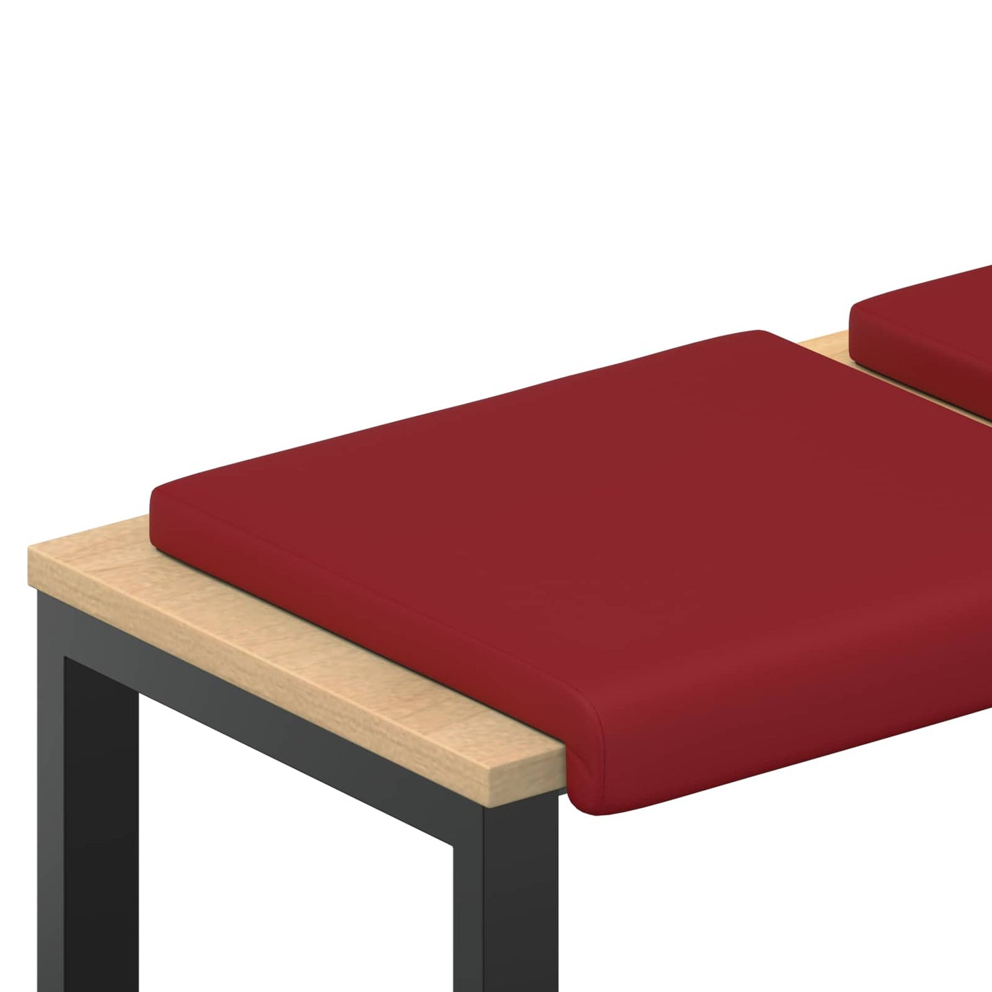 vidaXL Bench Cushion 4 pcs Faux Leather Wine Red Depth 35 cm