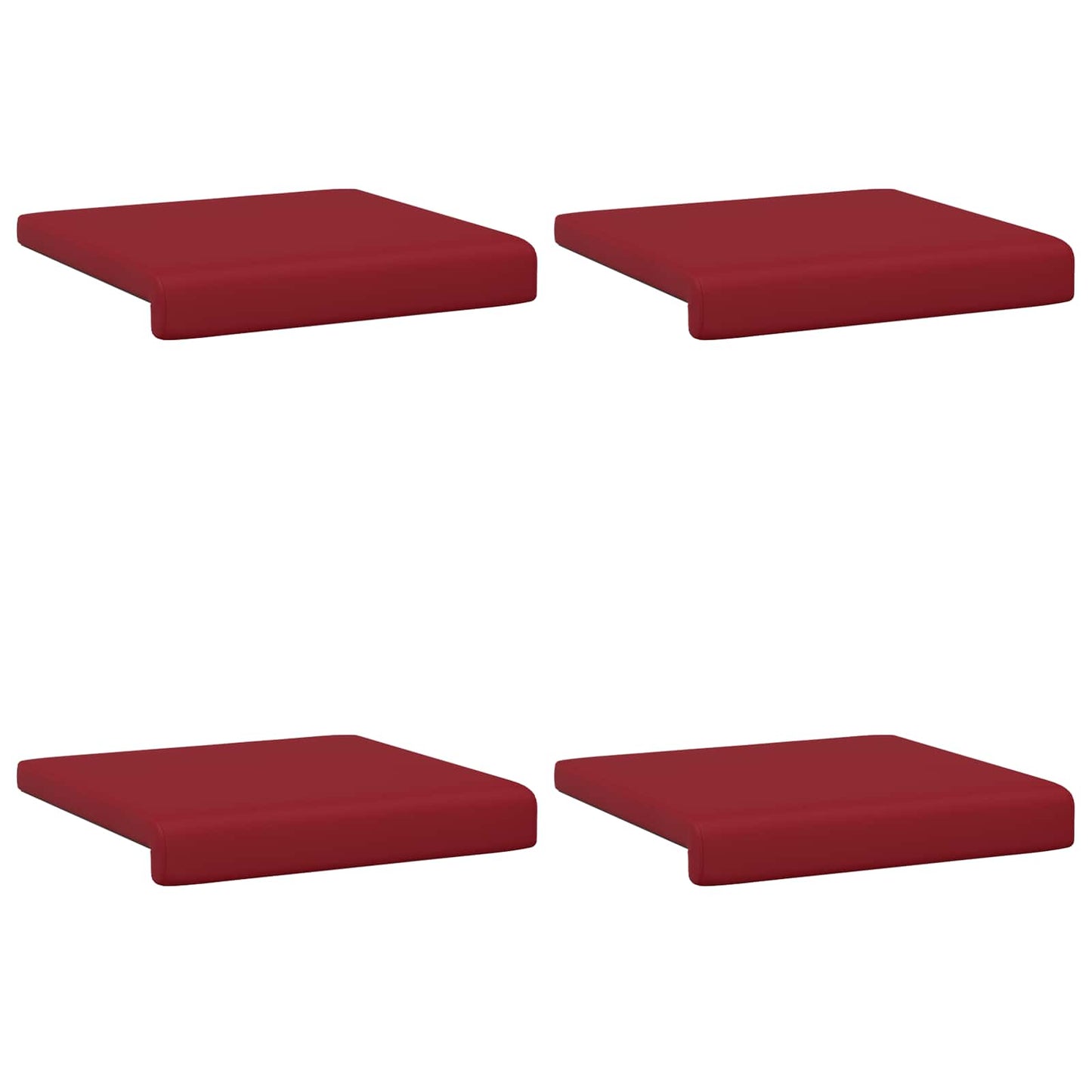 vidaXL Bench Cushion 4 pcs Faux Leather Wine Red Depth 35 cm