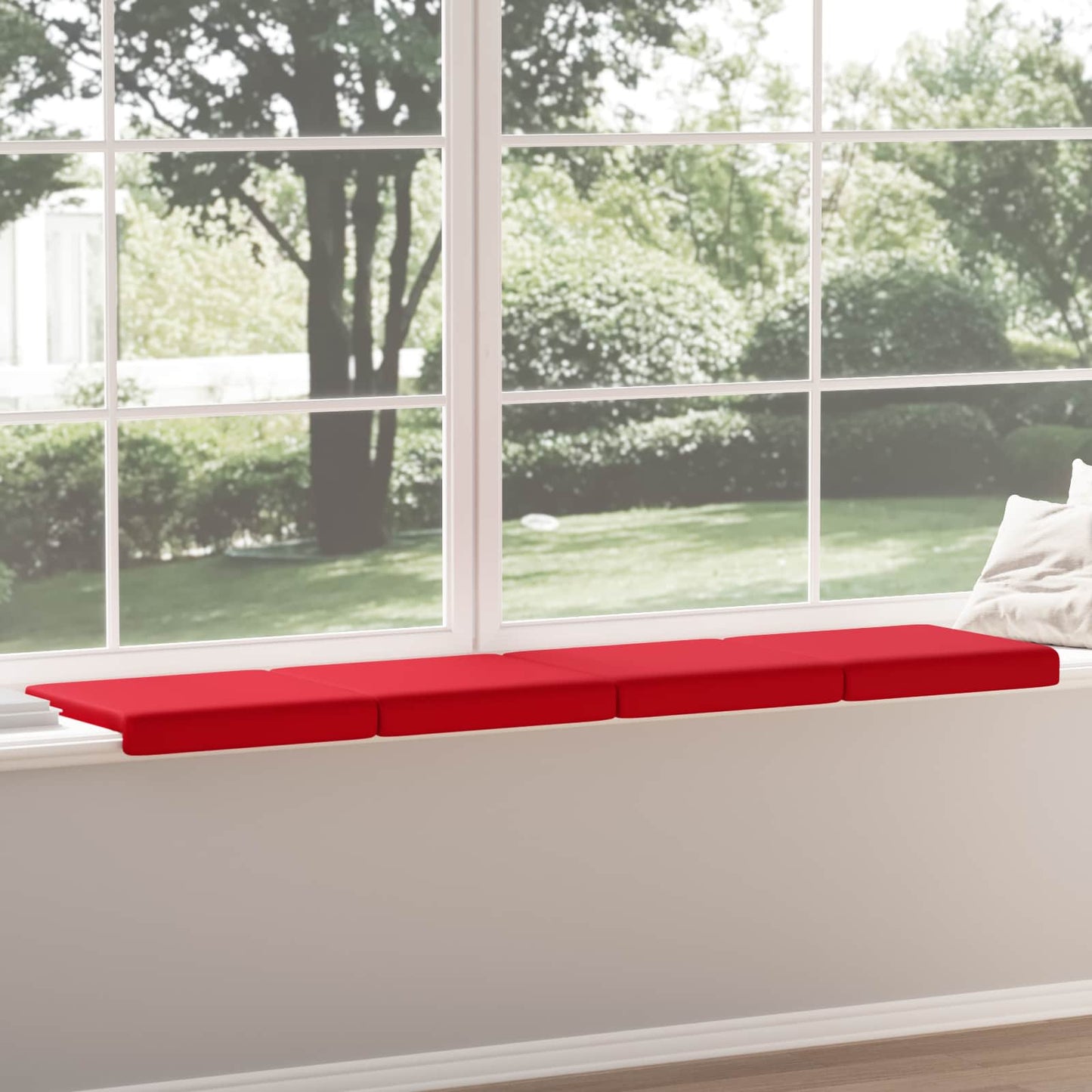 vidaXL Bench Cushion 4 pcs Faux Leather Red Depth 35 cm