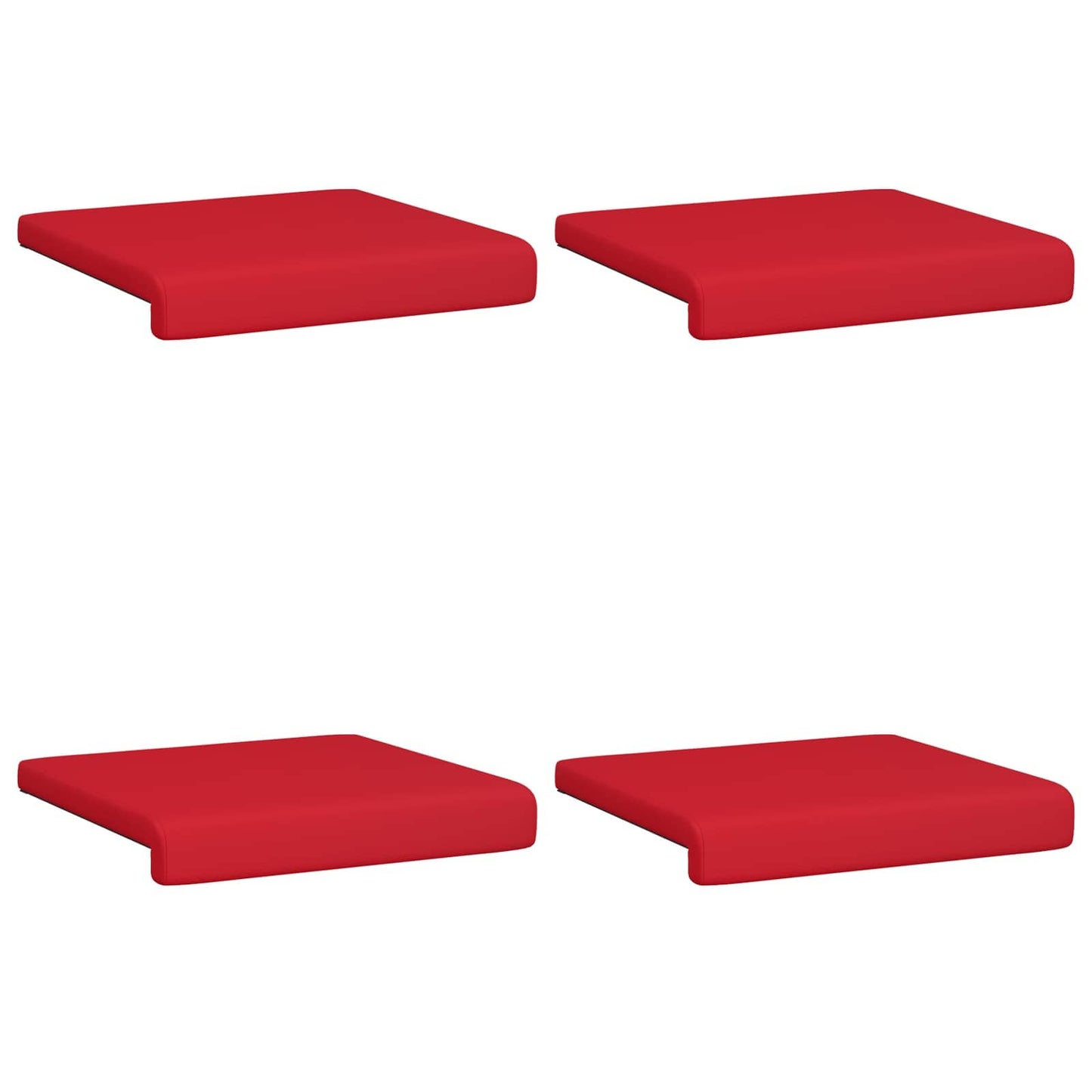 vidaXL Bench Cushion 4 pcs Faux Leather Red Depth 35 cm