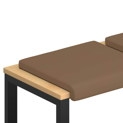 vidaXL Bench Cushion 4 pcs Faux Leather Cappuccino Depth 35 cm