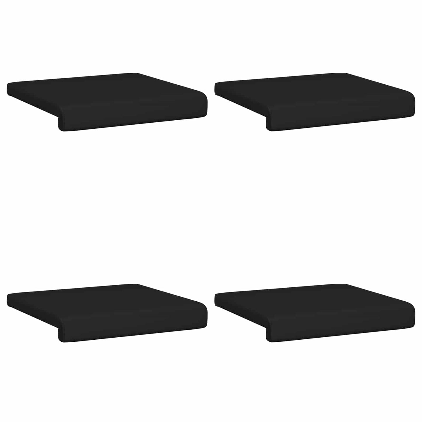 vidaXL Bench Cushion 4 pcs Faux Leather Black Depth 35 cm