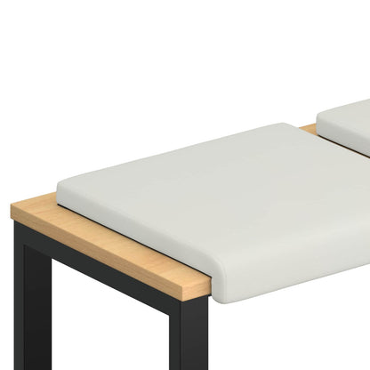 vidaXL Bench Cushion 4 pcs Faux Leather White Depth 35 cm
