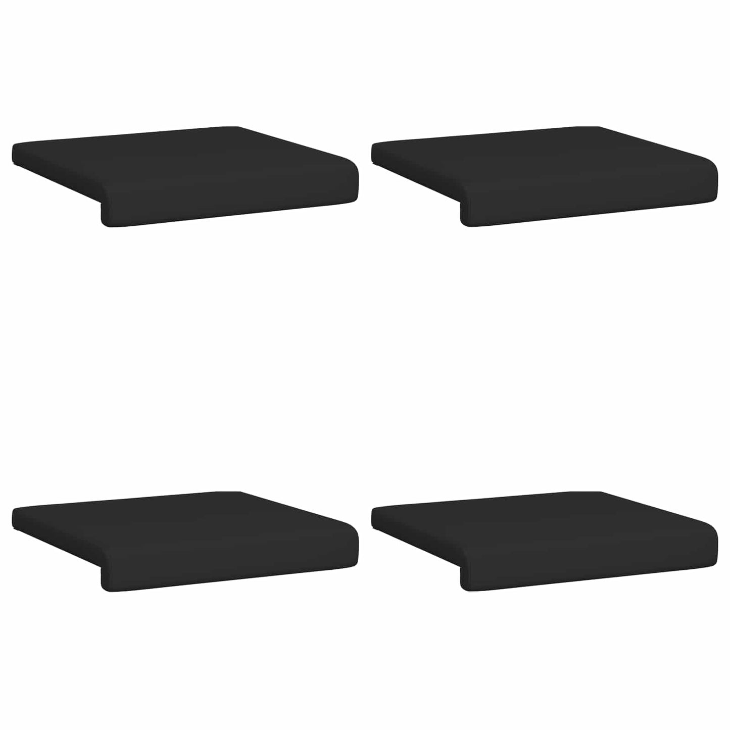 vidaXL Bench Cushion 4 pcs Faux Leather Black Depth 35 cm