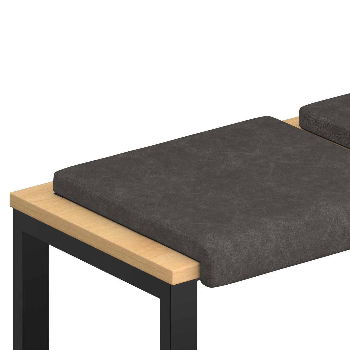 vidaXL Bench Cushion 4 pcs Faux Leather Black Depth 35 cm