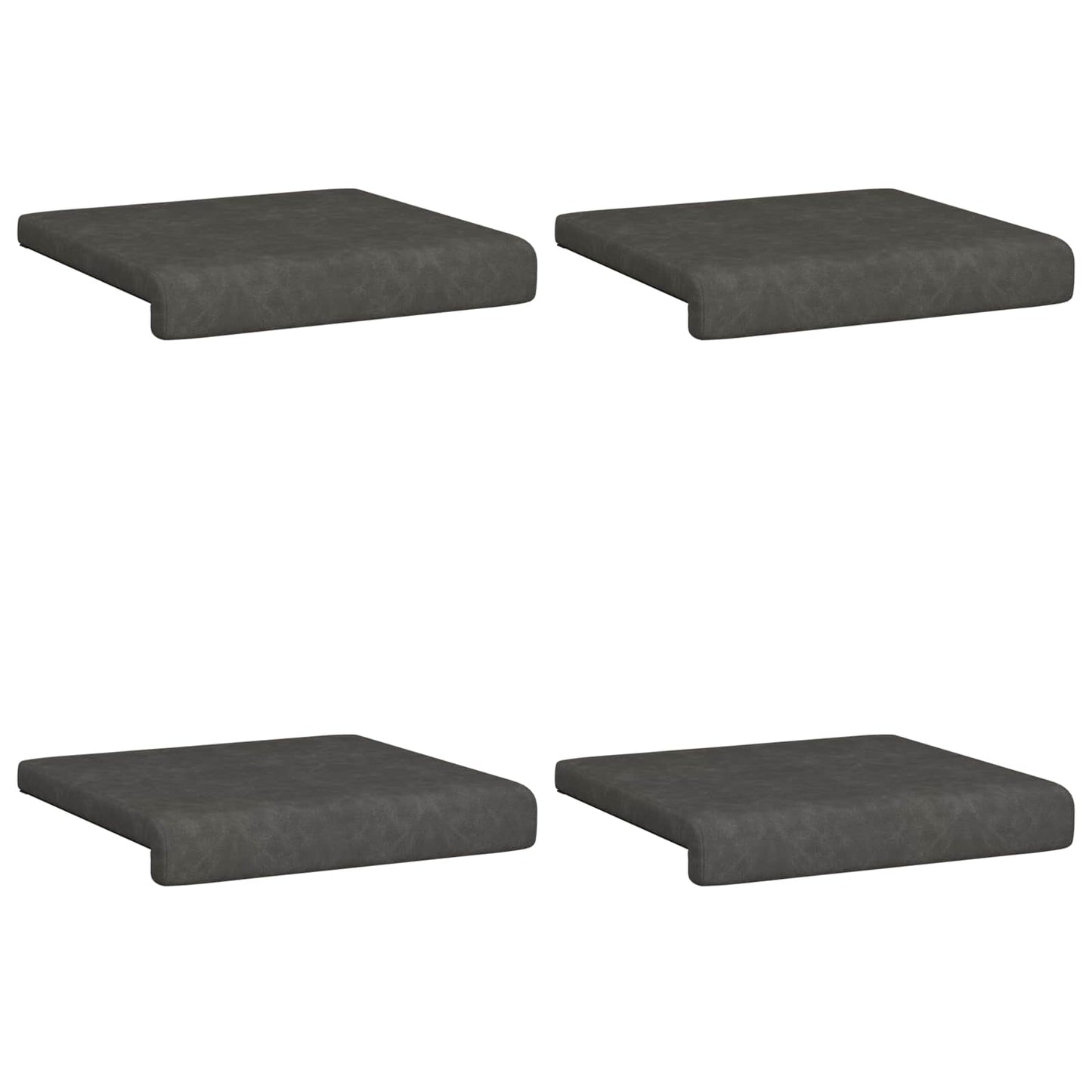 vidaXL Bench Cushion 4 pcs Faux Leather Black Depth 35 cm