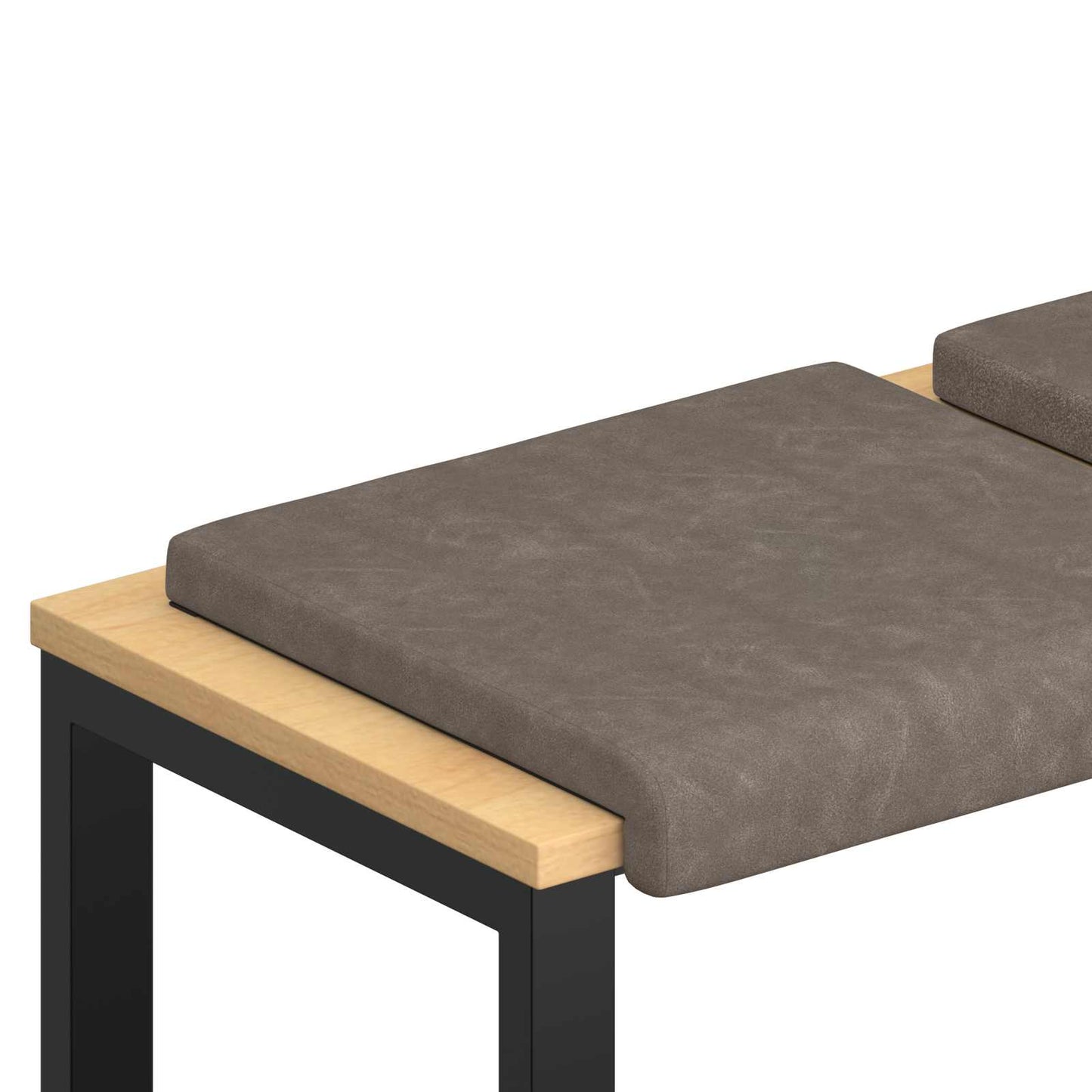 vidaXL Bench Cushion 4 pcs Faux Leather Grey Depth 35 cm