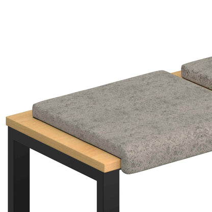 vidaXL Bench Cushion 4 pcs Faux Suede Fabric Light Grey Depth 35 cm