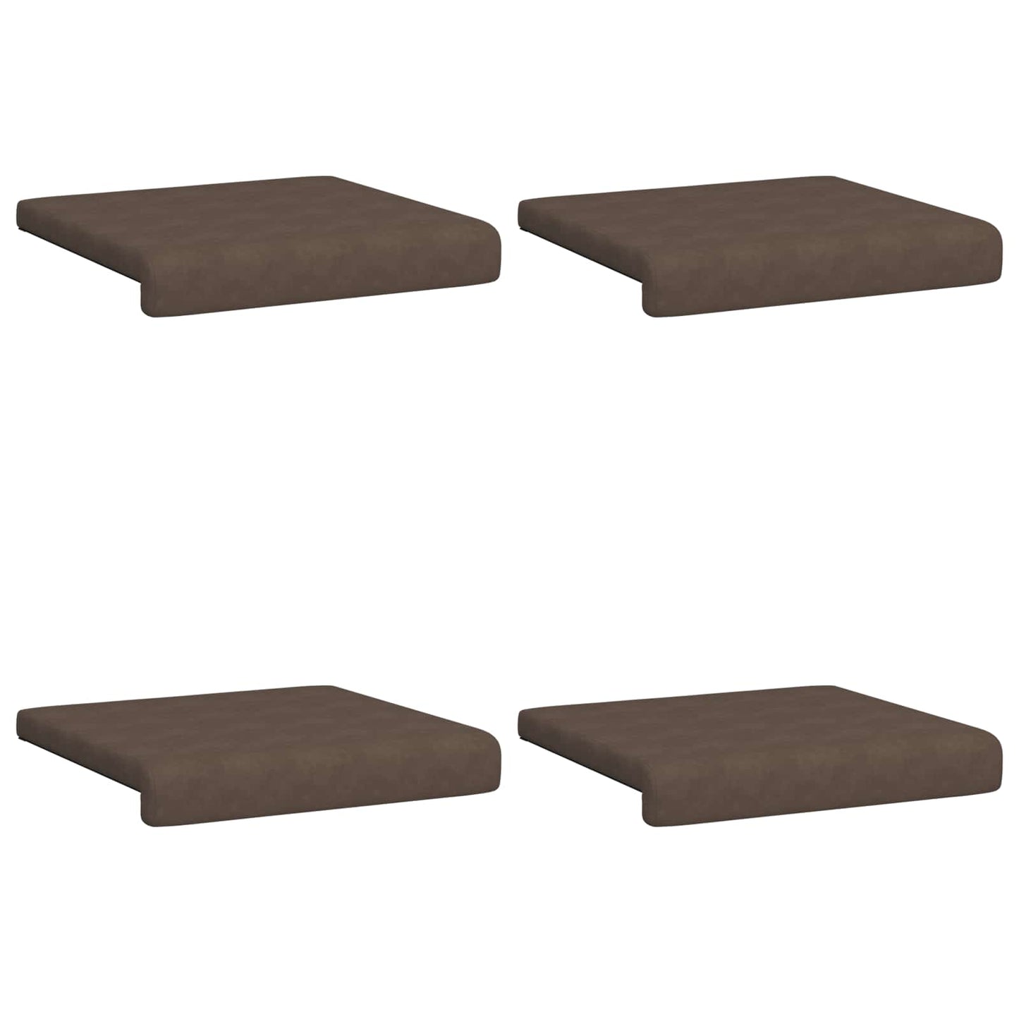 vidaXL Bench Cushion 4 pcs Microfiber Brown Depth 35 cm