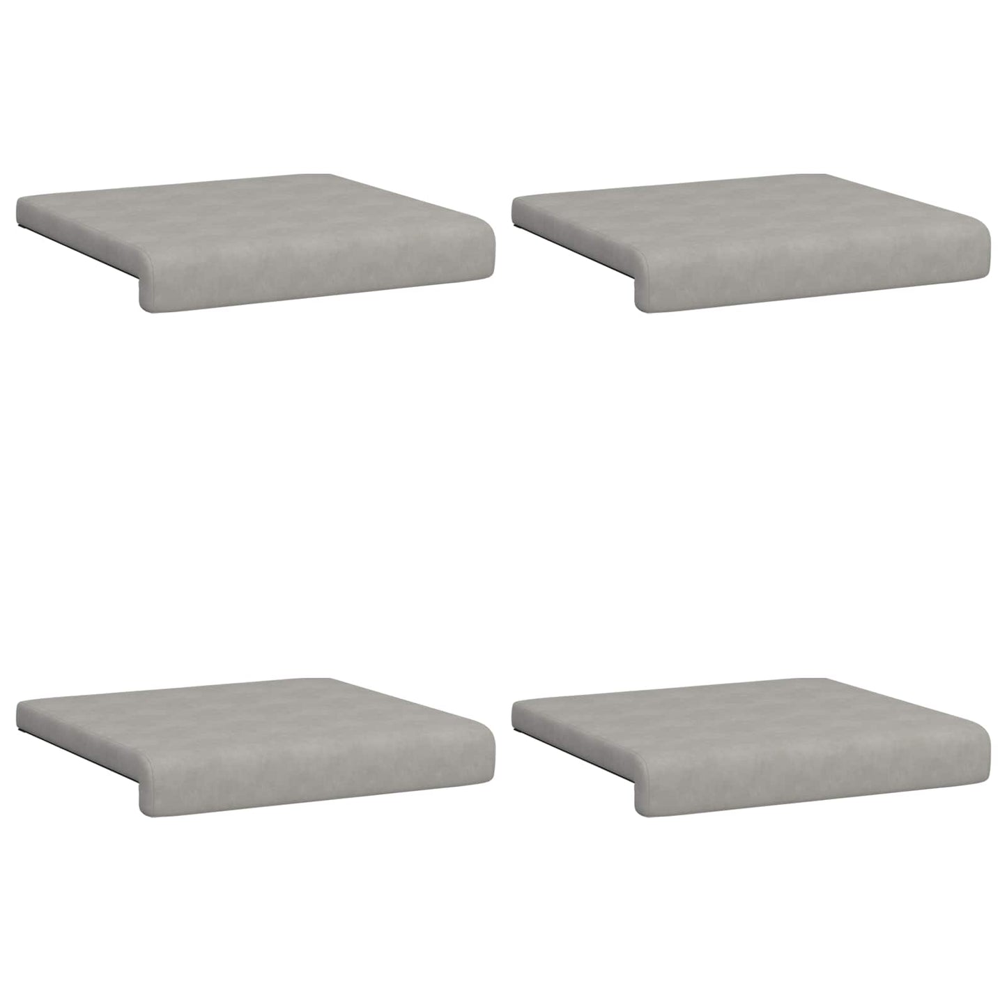 vidaXL Bench Cushion 4 pcs Microfiber Light Grey Depth 35 cm