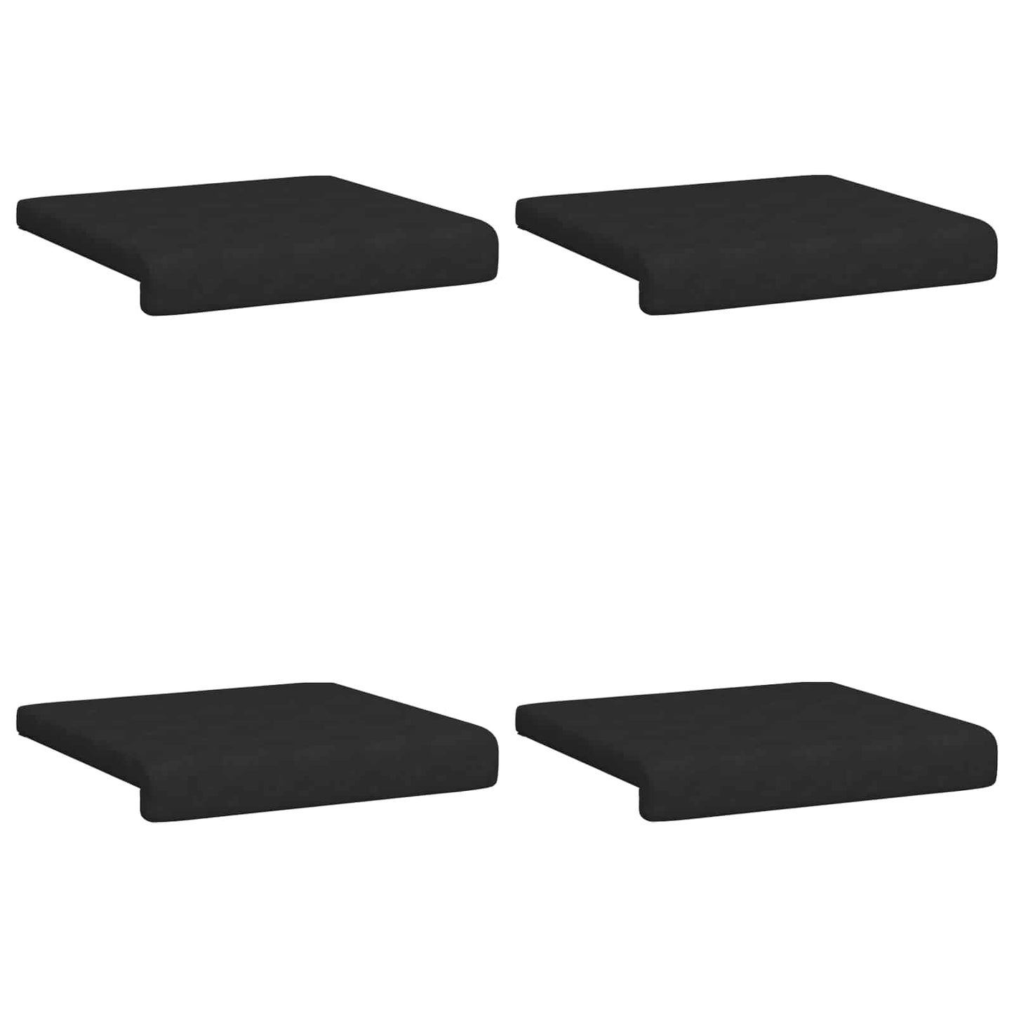 vidaXL Bench Cushion 4 pcs Microfiber Black Depth 35 cm