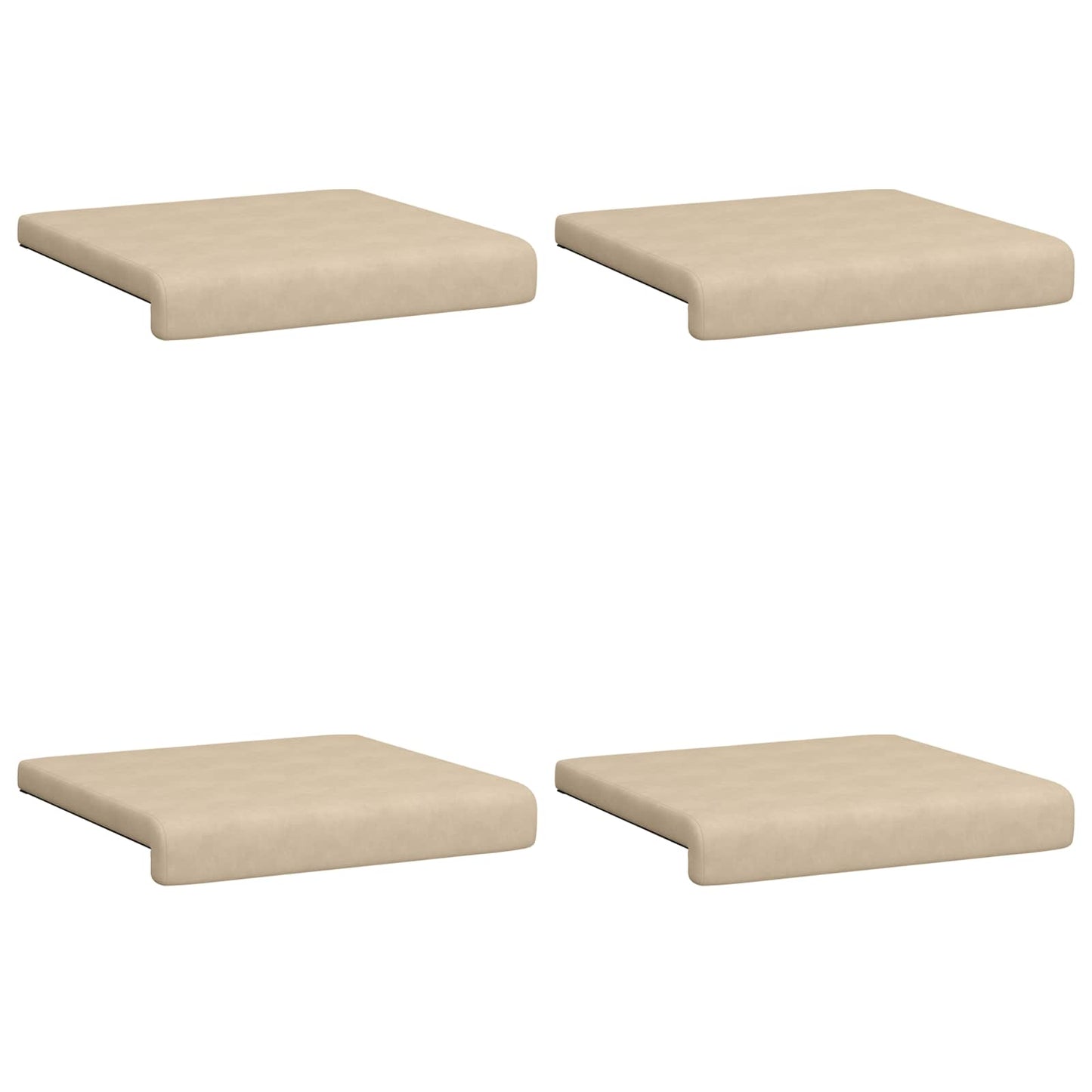 vidaXL Bench Cushion 4 pcs Microfiber Cream Depth 35 cm