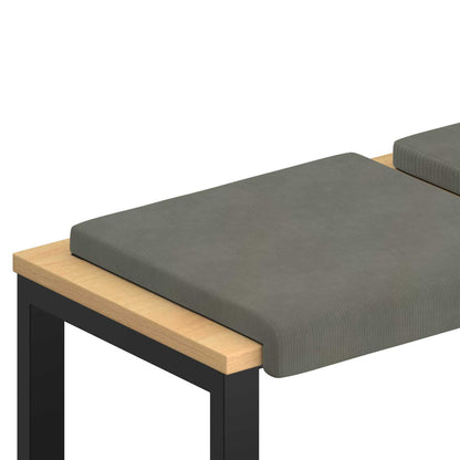 vidaXL Bench Cushion 4 pcs Corduroy Light Grey Depth 35 cm