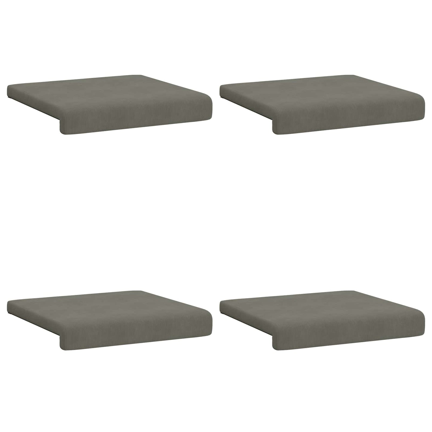vidaXL Bench Cushion 4 pcs Corduroy Light Grey Depth 35 cm