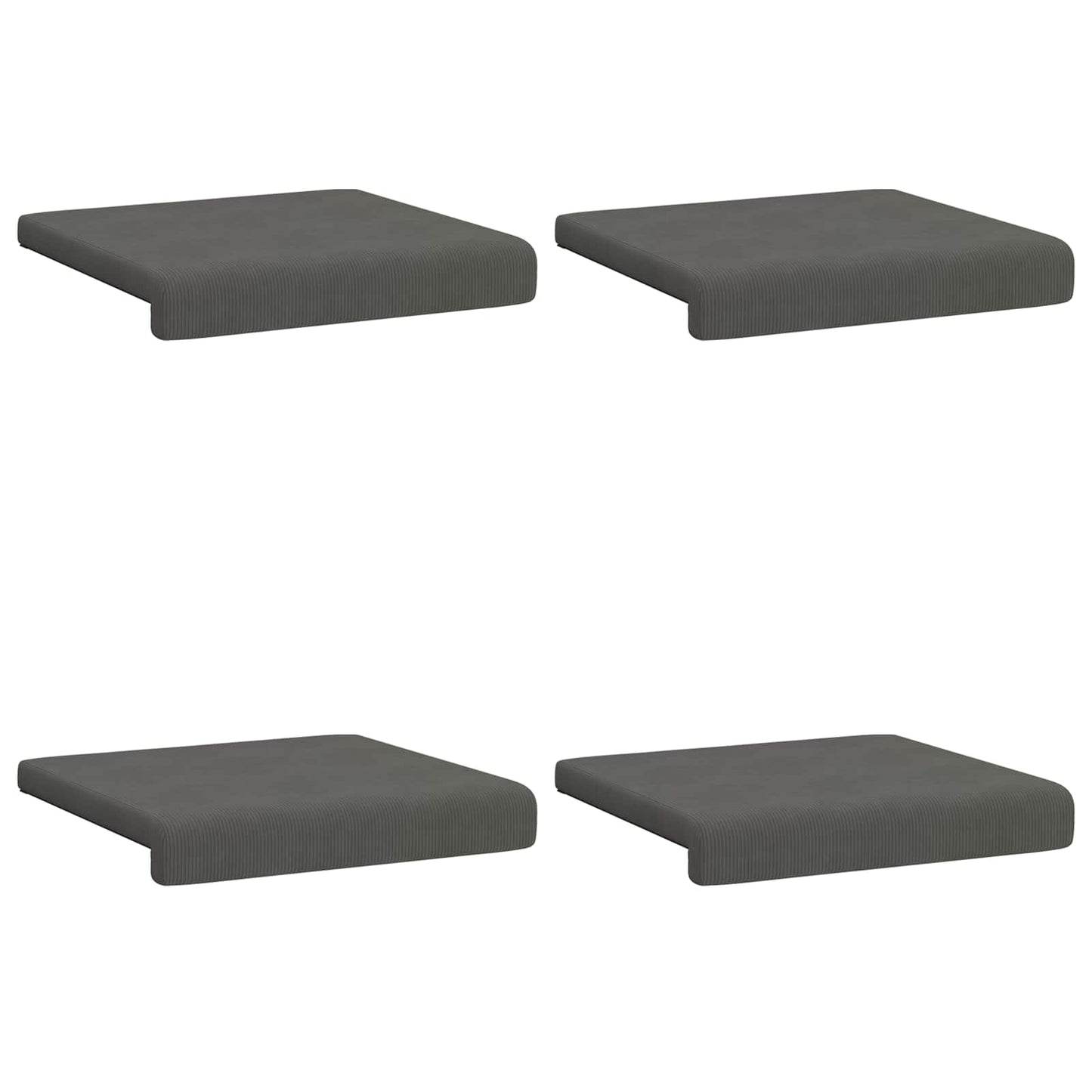 vidaXL Bench Cushion 4 pcs Corduroy Dark Grey Depth 35 cm