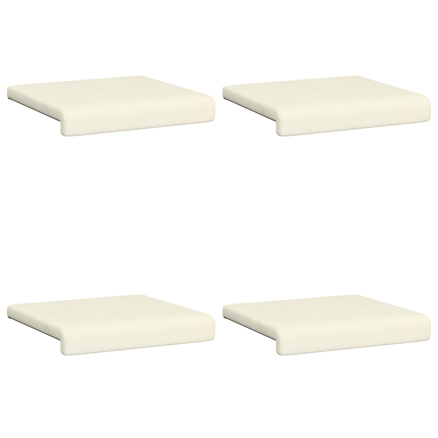 vidaXL Bench Cushion 4 pcs Corduroy Cream Depth 35 cm