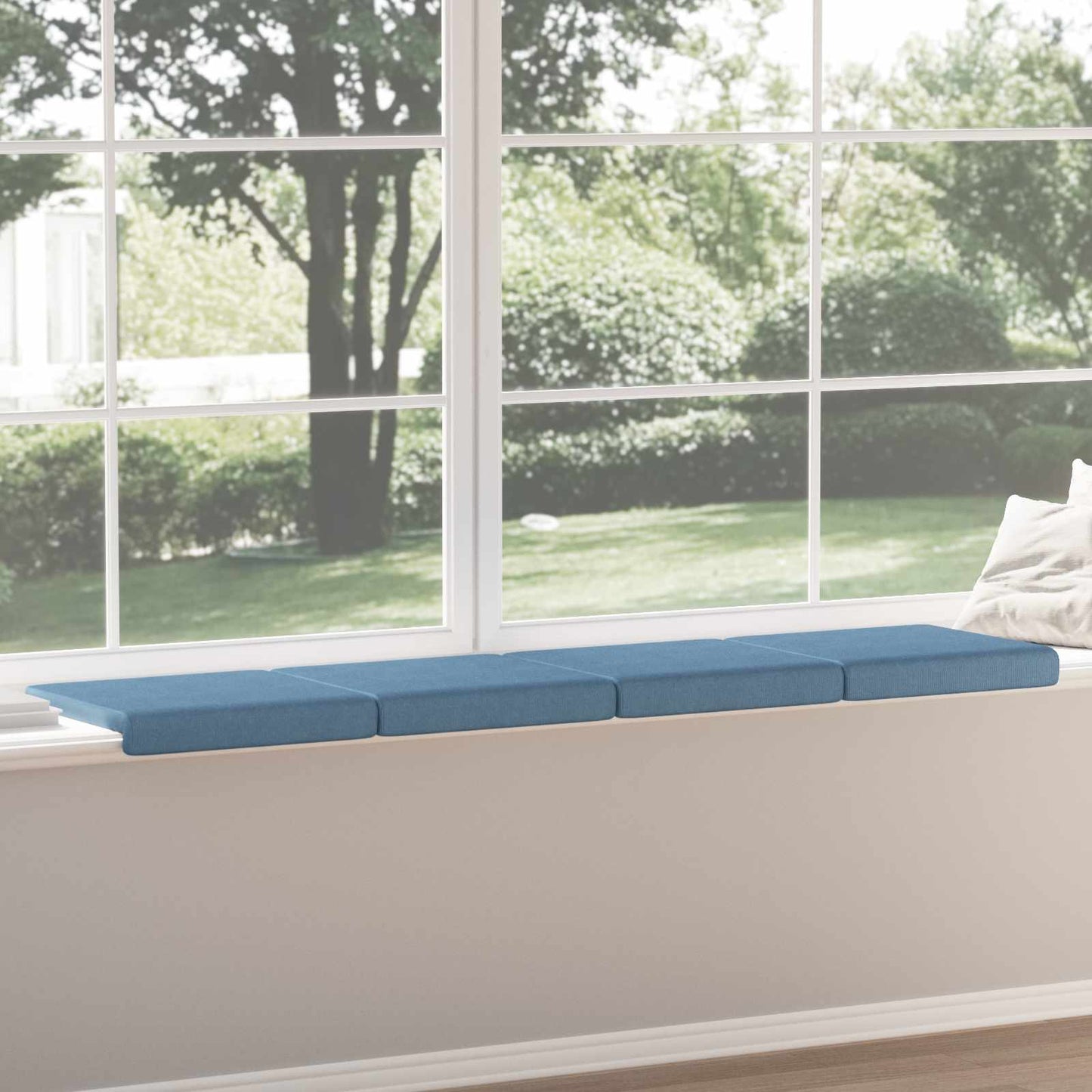 vidaXL Bench Cushion 4 pcs Corduroy Blue Depth 35 cm