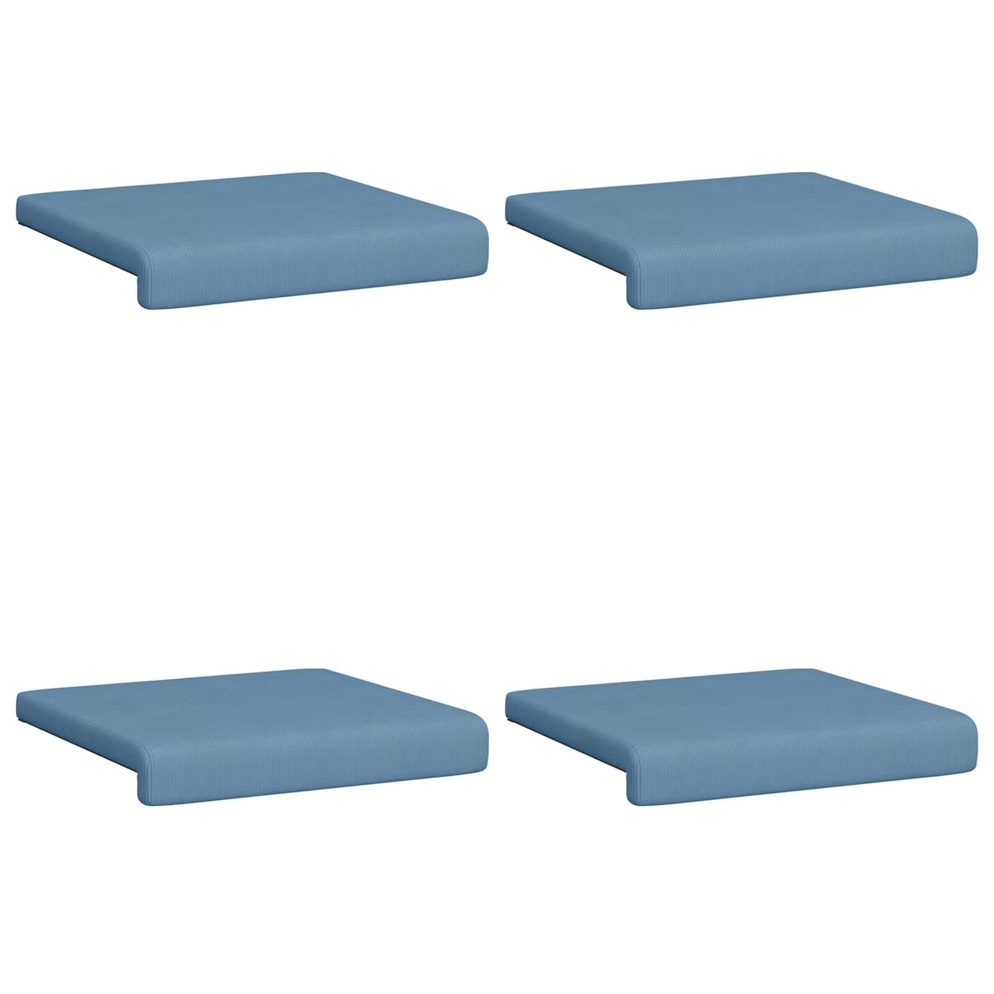 vidaXL Bench Cushion 4 pcs Corduroy Blue Depth 35 cm
