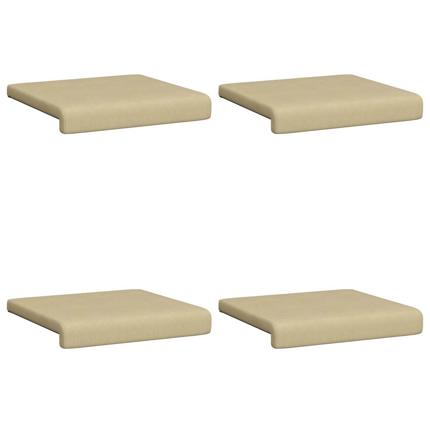 vidaXL Bench Cushion 4 pcs Corduroy Grey Green Depth 35 cm