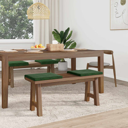 vidaXL Bench Cushion 4 pcs Corduroy Dark Green Depth 35 cm
