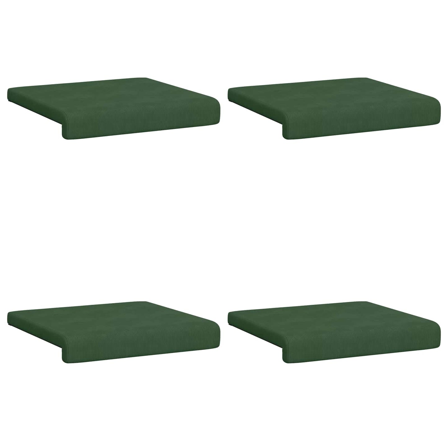 vidaXL Bench Cushion 4 pcs Corduroy Dark Green Depth 35 cm