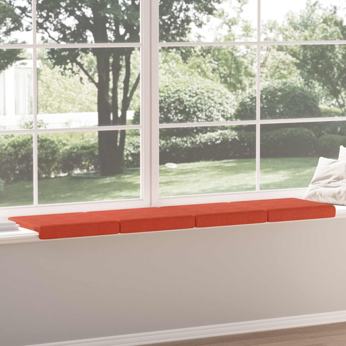 vidaXL Bench Cushion 4 pcs Corduroy Red Orange Depth 35 cm