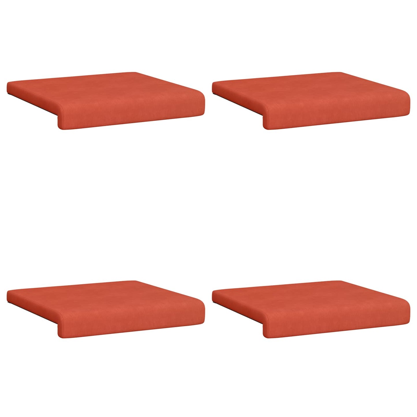 vidaXL Bench Cushion 4 pcs Corduroy Red Orange Depth 35 cm