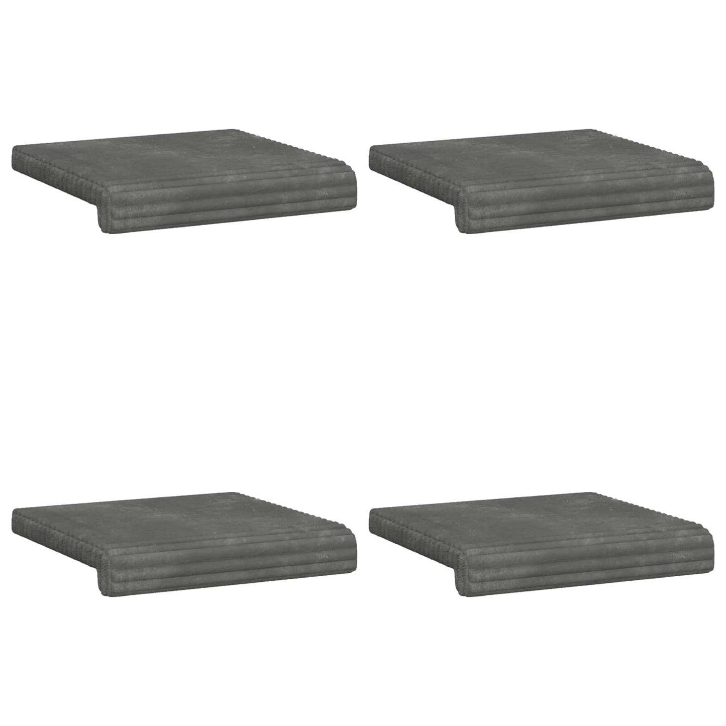 vidaXL Bench Cushion 4 pcs Plush Corduroy Light Grey Depth 35 cm