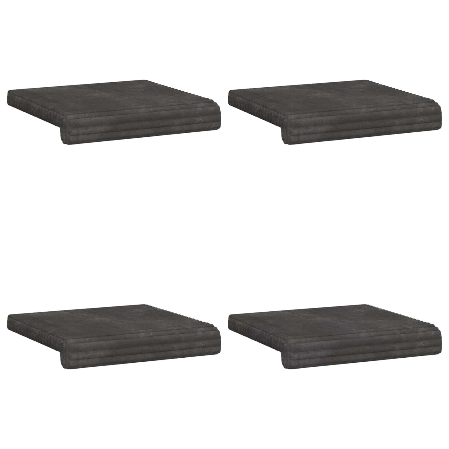 vidaXL Bench Cushion 4 pcs Plush Corduroy Dark Grey Depth 35 cm