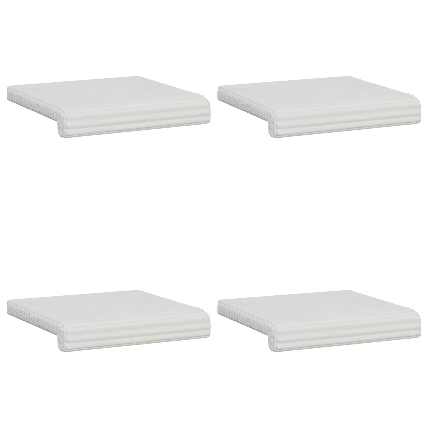 vidaXL Bench Cushion 4 pcs Plush Corduroy Cream Depth 35 cm