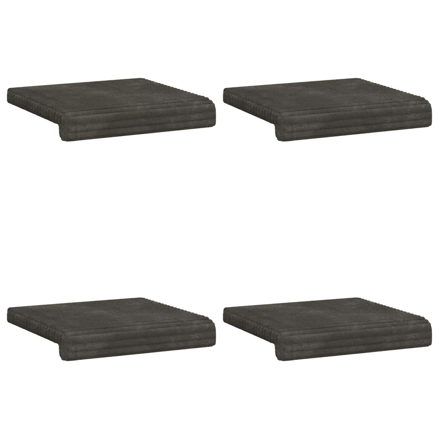 vidaXL Bench Cushion 4 pcs Plush Corduroy Anthracite Depth 35 cm