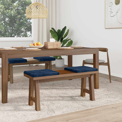 vidaXL Bench Cushion 4 pcs Plush Corduroy Navy Blue Depth 35 cm