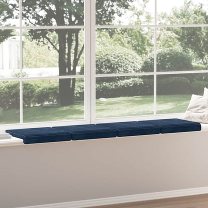 vidaXL Bench Cushion 4 pcs Plush Corduroy Navy Blue Depth 35 cm