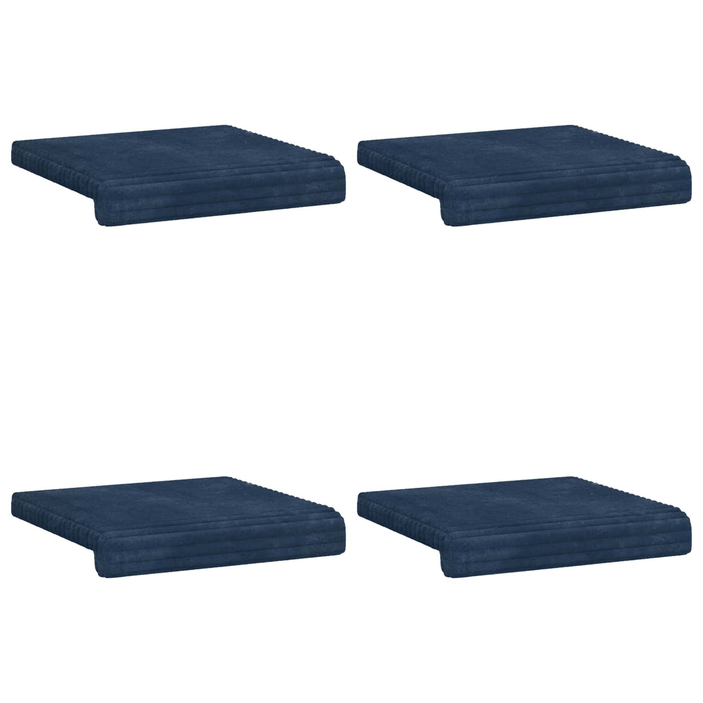 vidaXL Bench Cushion 4 pcs Plush Corduroy Navy Blue Depth 35 cm