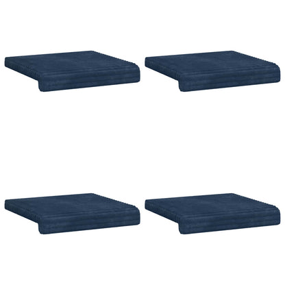 vidaXL Bench Cushion 4 pcs Plush Corduroy Navy Blue Depth 35 cm